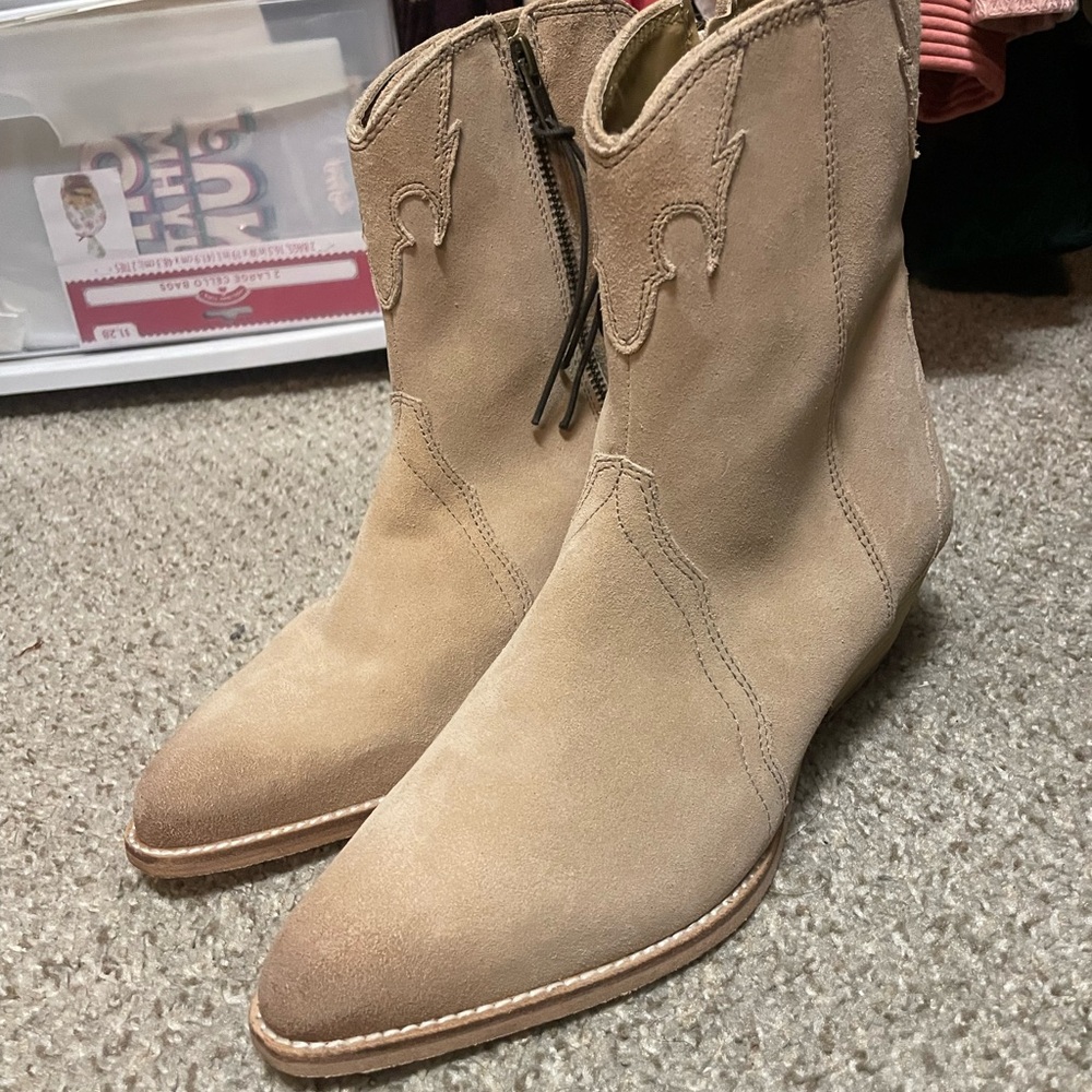 Free People New Frontier Western Boot SZ 9.5 New Pearl Sand New